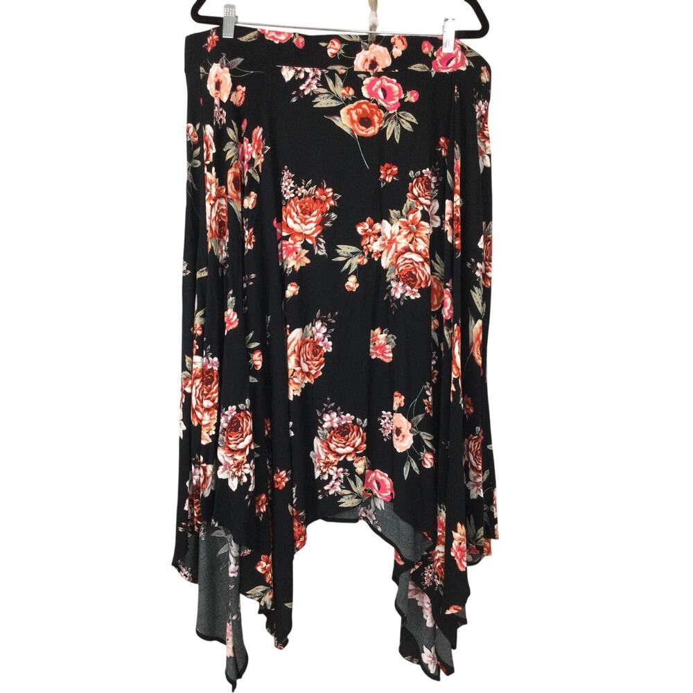TORRID Fairycore Dark Cottagecore Asymmetric Handkerchief Hem Midi Skirt Size 3X